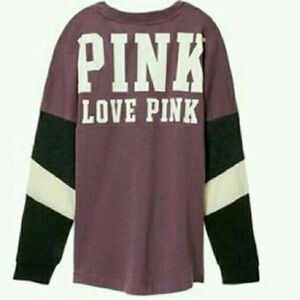 VS PINK Bling Varsity Crew Top - Purple